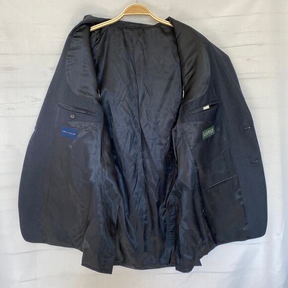 Lauren Ralph Lauren Wool Blazer Sport Coat Men Size 42L Dark Navy Classic Jacket - Picture 4 of 12